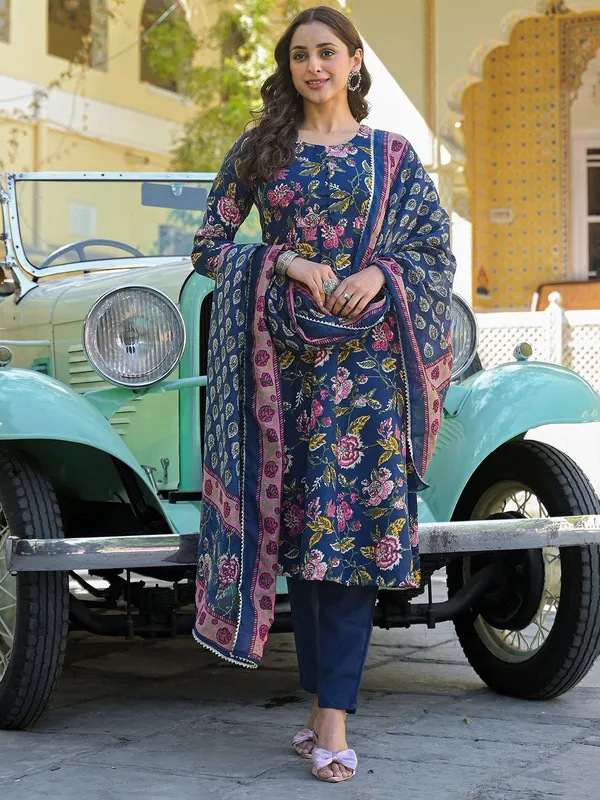 Blue_&_Morpich_Kurta_Pant_Dupatta_Set_For_Women