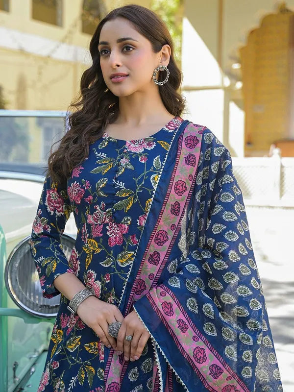 Blue_&_Morpich_Kurta_Pant_Dupatta_Set_For_Women