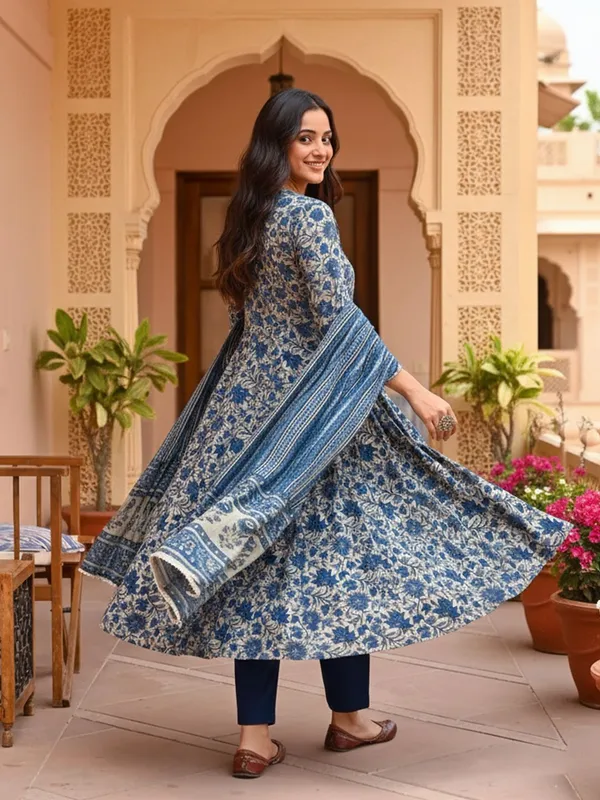 Blue_&_Navy_Blue_Kurta_Pant_Dupatta_Set_For_Women
