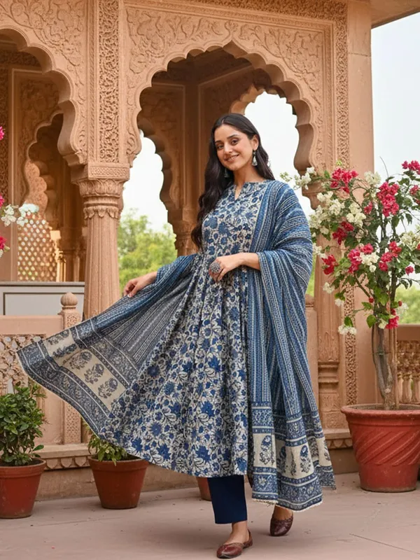 Blue_&_Navy_Blue_Kurta_Pant_Dupatta_Set_For_Women