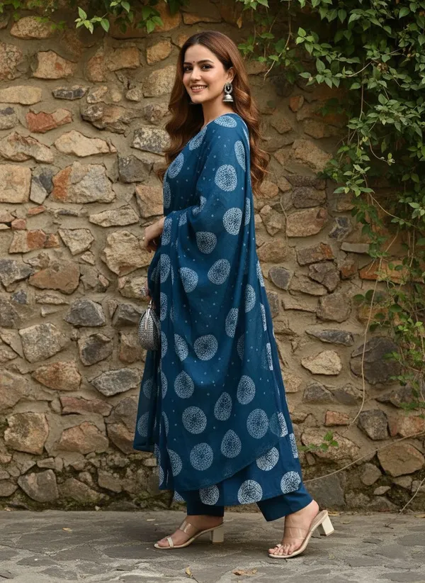 Blue_&_Morpich_Kurta_Pant_Dupatta_Set_For_Women