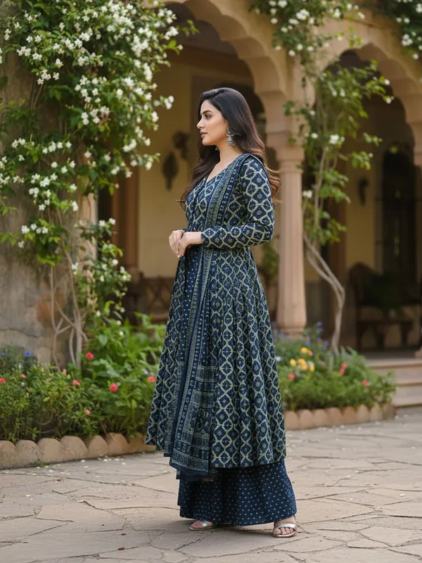Blue_&_Navy_Blue_Kurta_Pant_Dupatta_Set_For_Women