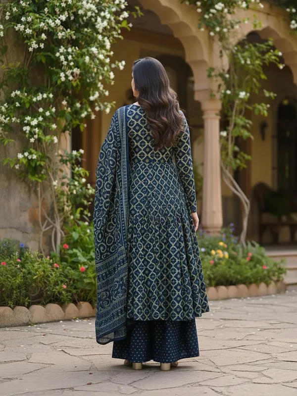 Blue_&_Navy_Blue_Kurta_Pant_Dupatta_Set_For_Women
