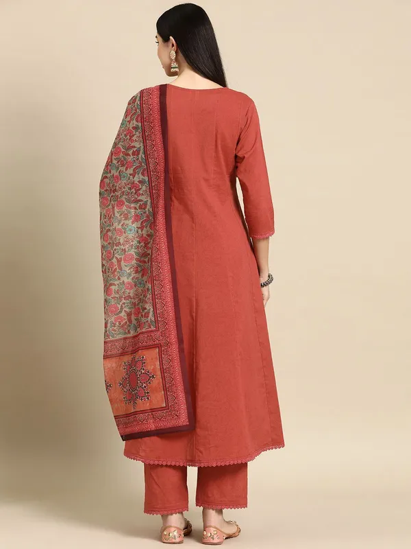 Brown_&_Rust_Kurta_Pant_Dupatta_Set_For_Women