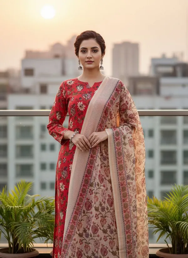 Red_Kurta_Pant_Dupatta_Set_For_Women