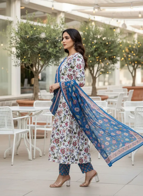 White_Kurta_Pant_Dupatta_Set_For_Women
