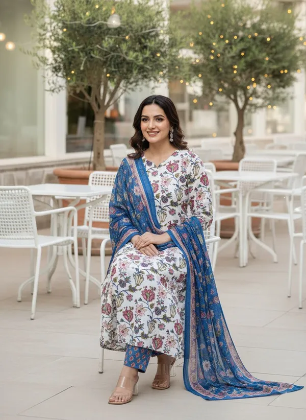 White_Kurta_Pant_Dupatta_Set_For_Women