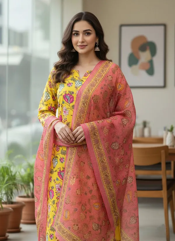 Yellow_Kurta_Pant_Dupatta_Set_For_Women