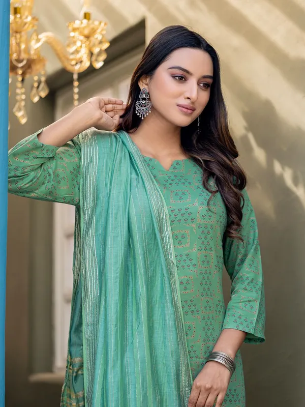 Green_&_Pista_Kurta_Pant_Dupatta_Set_For_Women