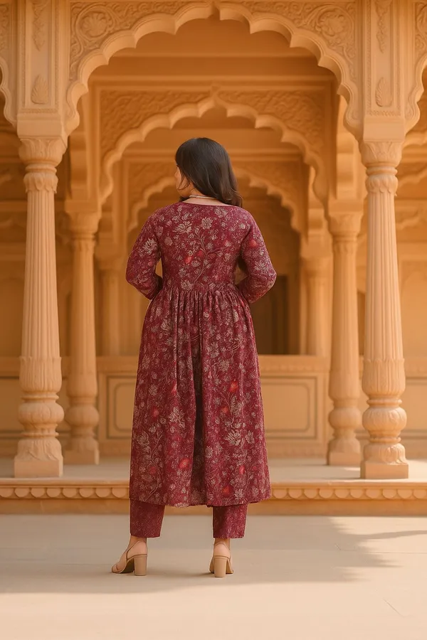 Maroon_Kurta_Pant_Dupatta_Set_For_Women