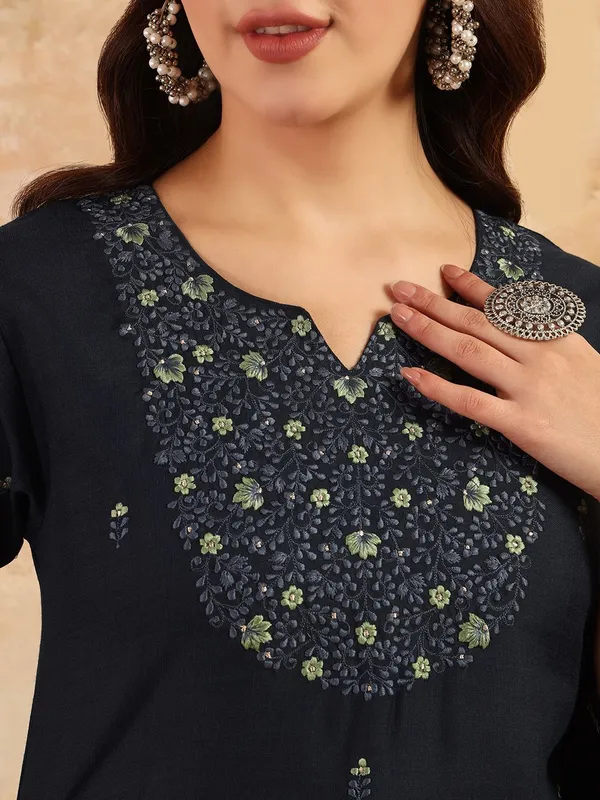 Blue_&_Navy_Blue_Kurta_Pant_Dupatta_Set_For_Women