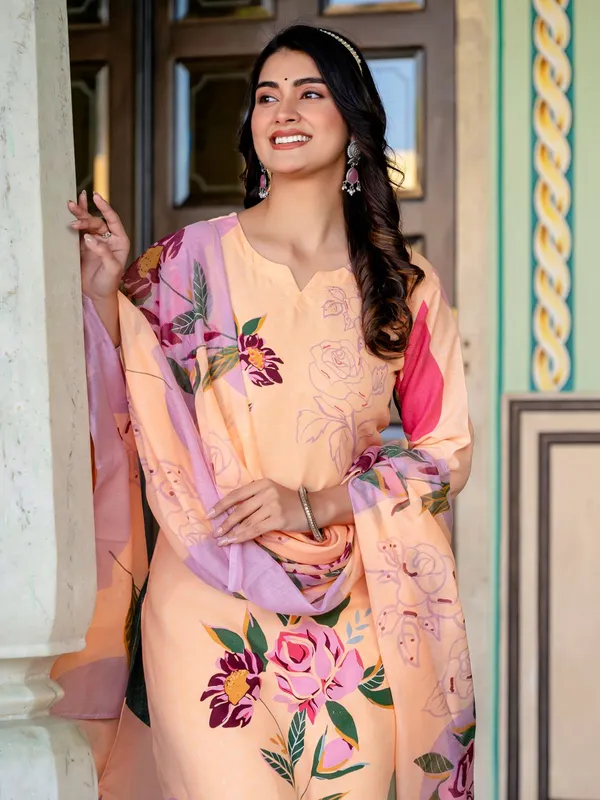Orange_Kurta_Pant_Dupatta_Set_For_Women