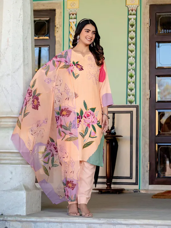 Orange_Kurta_Pant_Dupatta_Set_For_Women