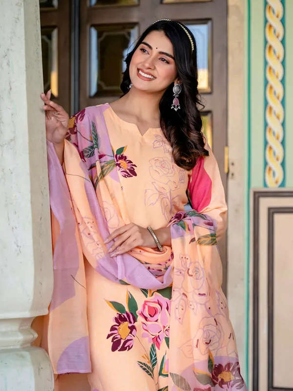 Orange_Kurta_Pant_Dupatta_Set_For_Women
