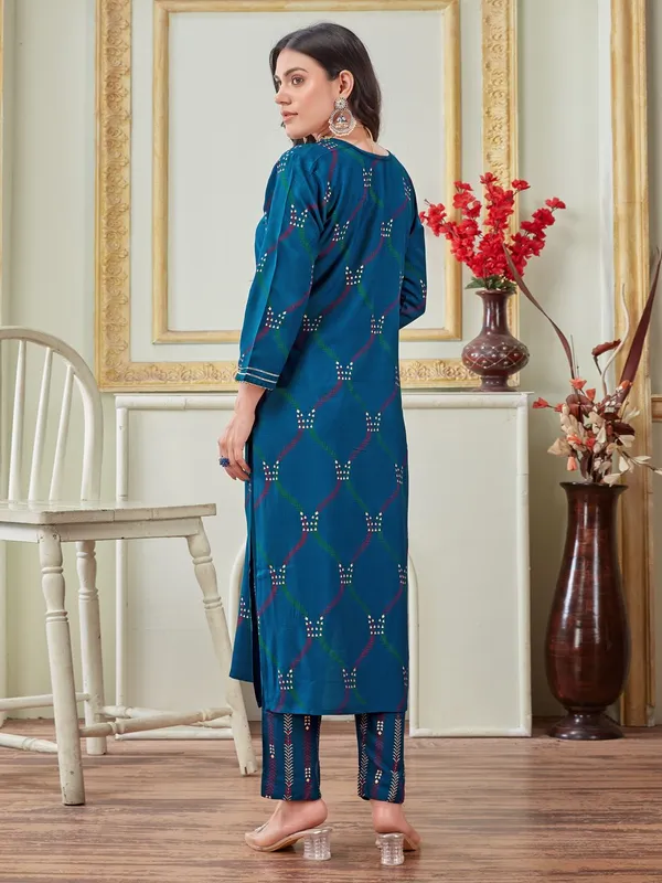 Blue_&_Navy_Blue_Kurti_Pant_Set_For_Women
