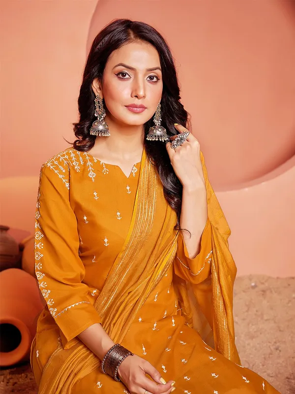 Yellow_Kurta_Pant_Dupatta_Set_For_Women