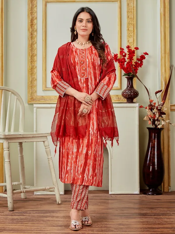 Orange_Kurti_Pant_Dupatta_Set_For_Women