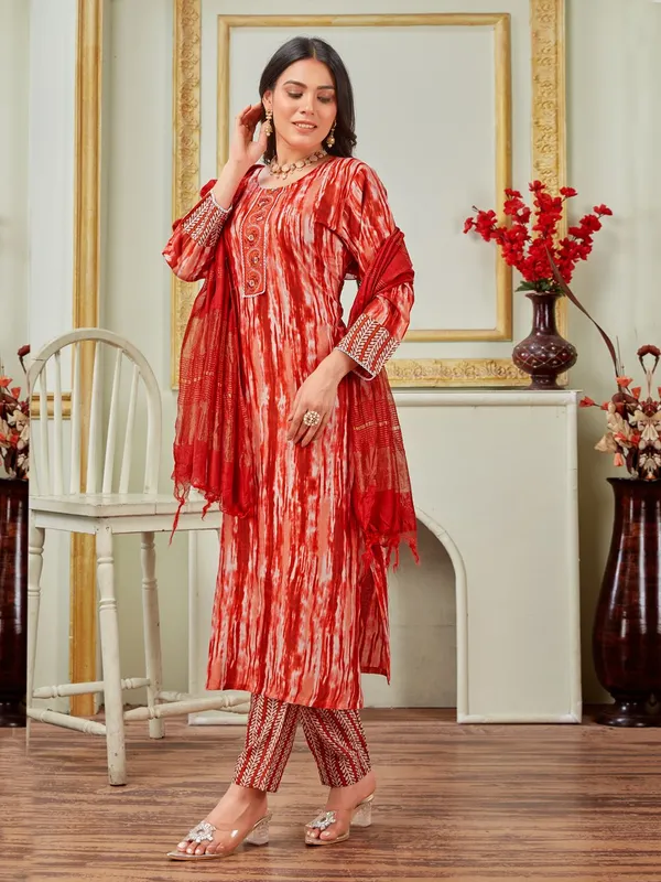 Orange_Kurti_Pant_Dupatta_Set_For_Women