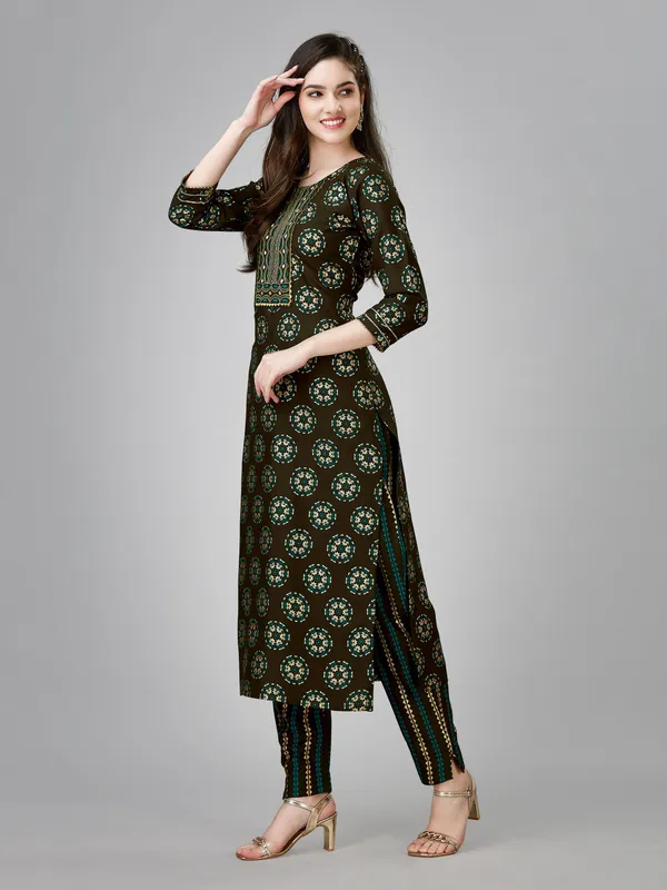 Brown_&_Dark_Coffee_Kurta_Pant_Set_For_Women