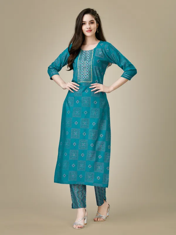 Blue_&_Rama_Kurta_Pant_Set_For_Women