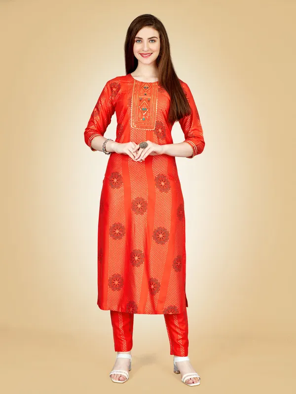 Orange_Kurta_Pant_Set_For_Women
