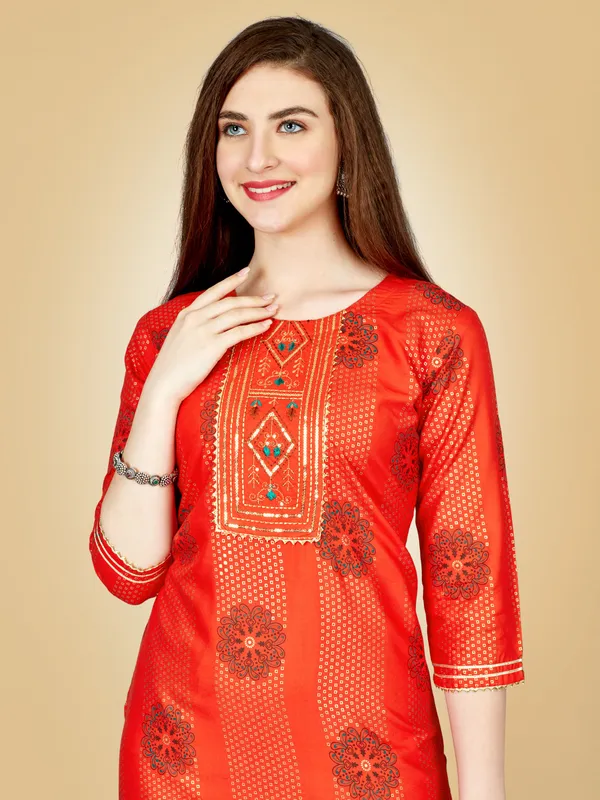 Orange_Kurta_Pant_Set_For_Women