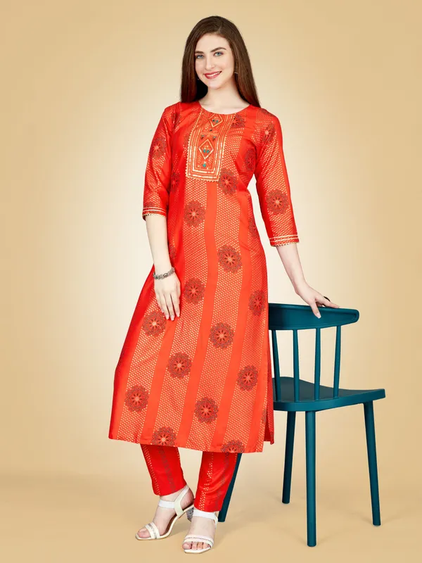 Orange_Kurta_Pant_Set_For_Women
