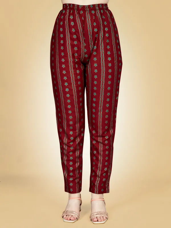 Maroon_Kurta_Pant_Set_For_Women