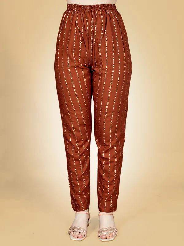 Brown_&_Rust_Kurta_Pant_Set_For_Women