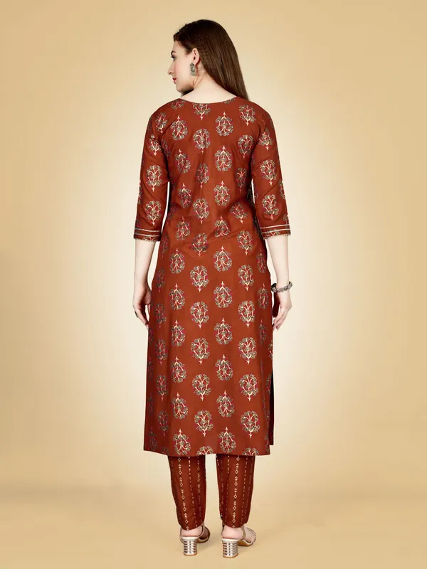 Brown_&_Rust_Kurta_Pant_Set_For_Women