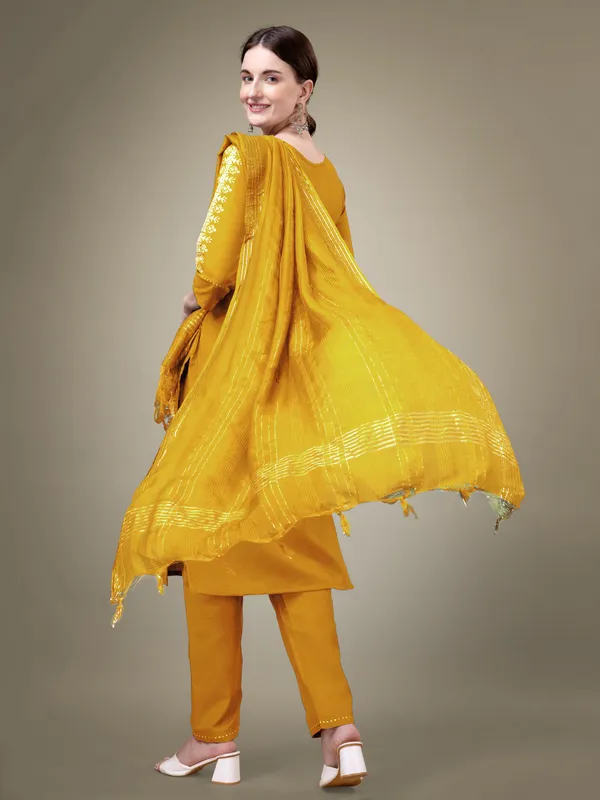 Yellow_Kurti_Pant_Dupatta_Set_For_Women