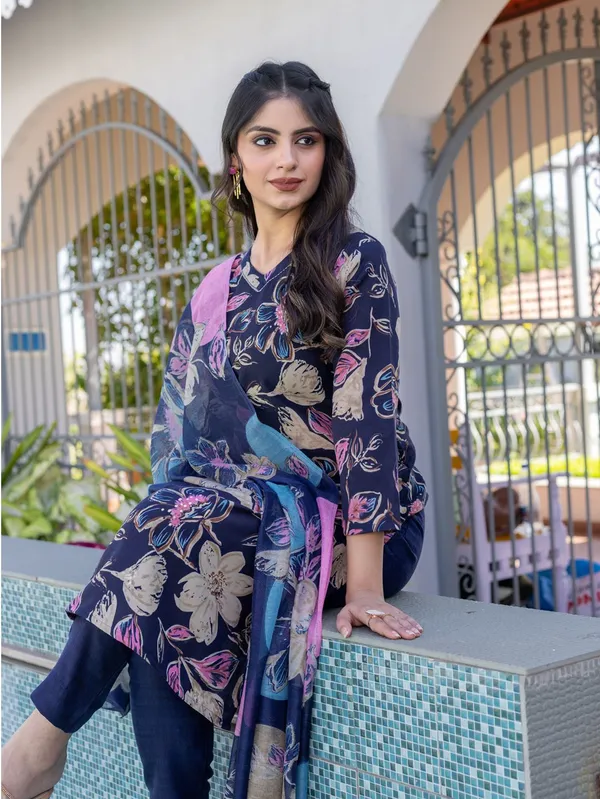 Dark_Blue_&_Navy_Blue_Printed_Kurta,_Churidar_&_Dupatta_Set