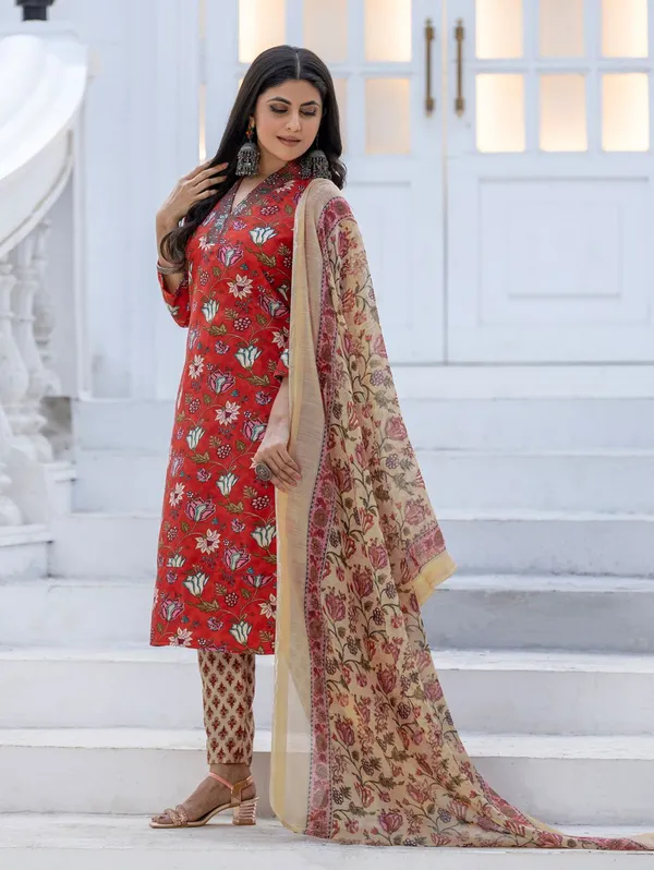 Multicolor_&_Red_Floral_Print_Kurta,_Salwar_&_Dupatta_Set