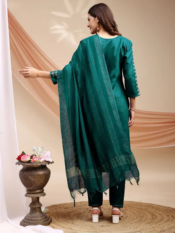 Green_&_Rama_Embroidered_Kurta,_Churidar_&_Dupatta_Set