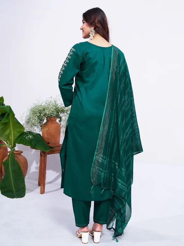 Green_&_Rama_Embroidered_Kurta,_Trouser/Pant_&_Dupatta_Set