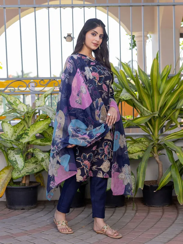 Dark_Blue_&_Navy_Blue_Printed_Kurta,_Churidar_&_Dupatta_Set