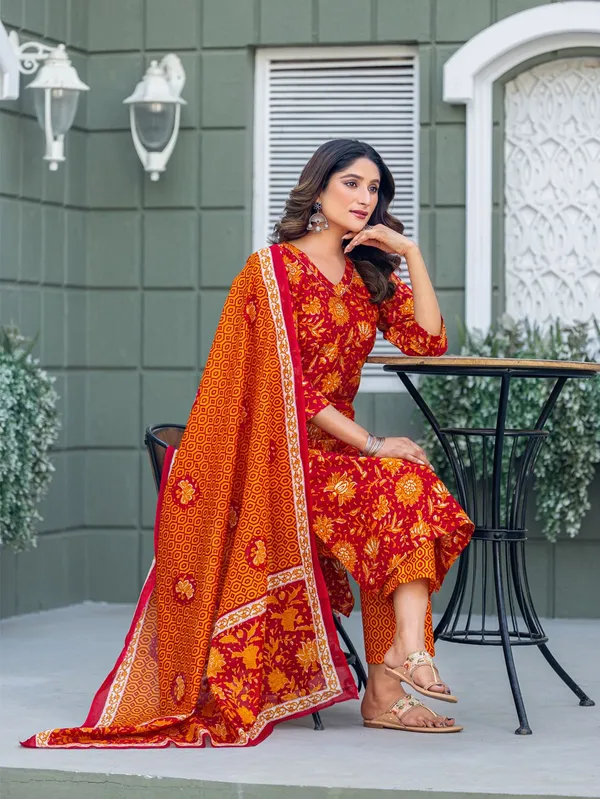 Maroon_Printed_Kurta,_Salwar_&_Dupatta_Set