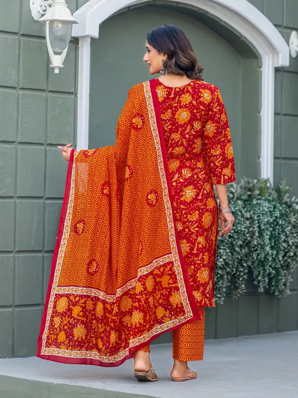Maroon_Printed_Kurta,_Salwar_&_Dupatta_Set