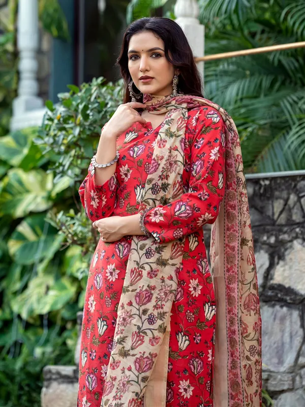Red_Printed_Kurta,_Salwar_&_Dupatta_Set