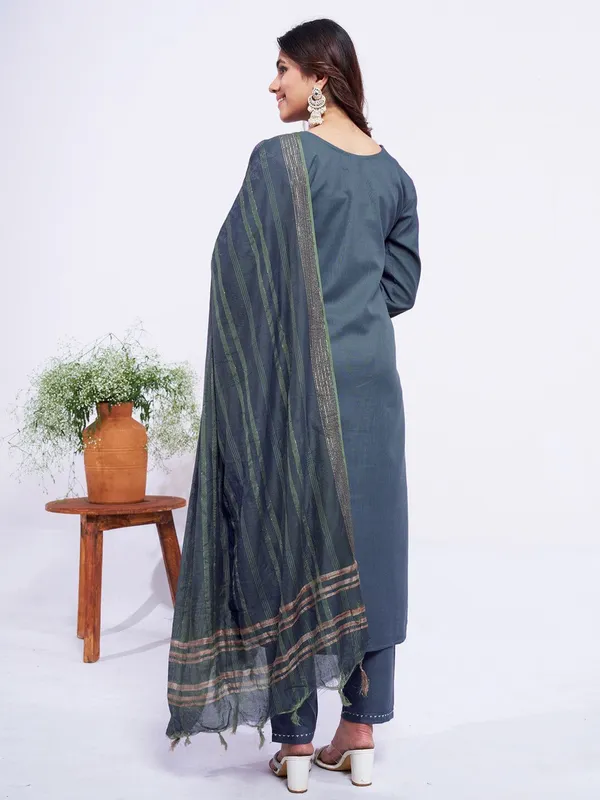 Grey_Embroidered_Kurta,_Trouser/Pant_&_Dupatta_Set