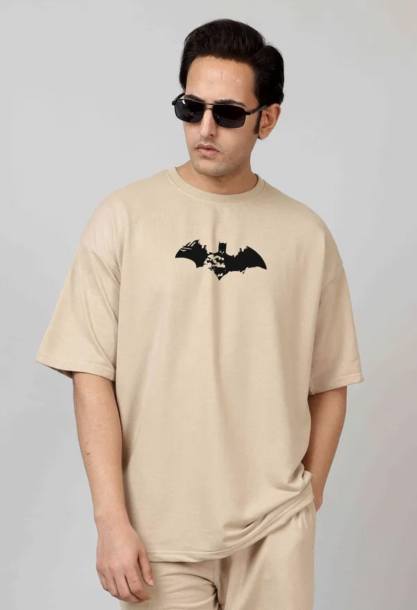 Beige_Cotton_Blend_Printed_Oversized_T-Shirt_For_Men