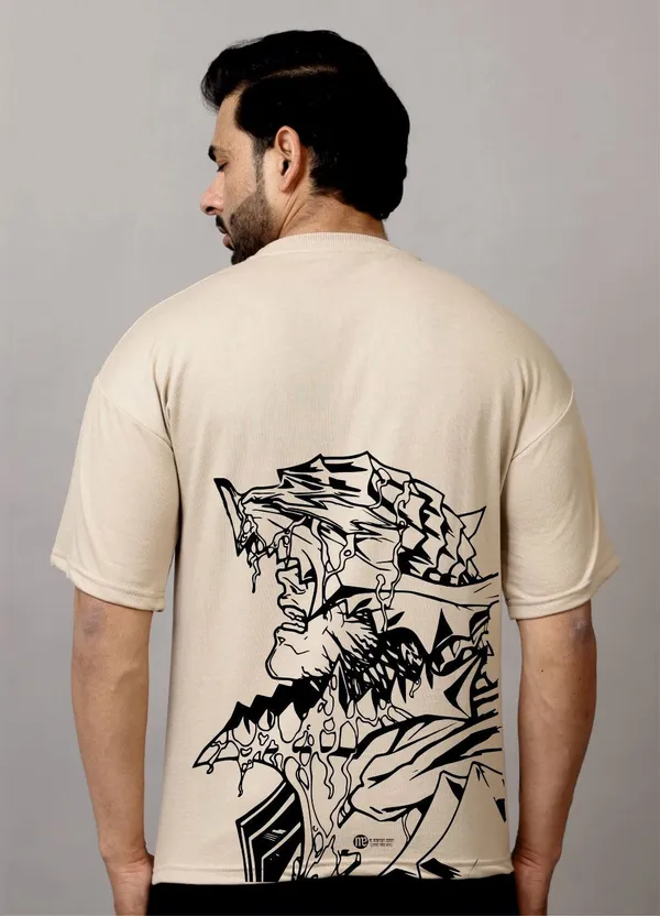 Beige_Cotton_Blend_Printed_Oversized_T-Shirt_For_Men