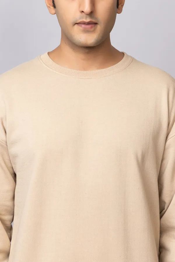 Beige_Cotton_Blend_Solid_Comfort_Fit_SweatShirt_For_Men