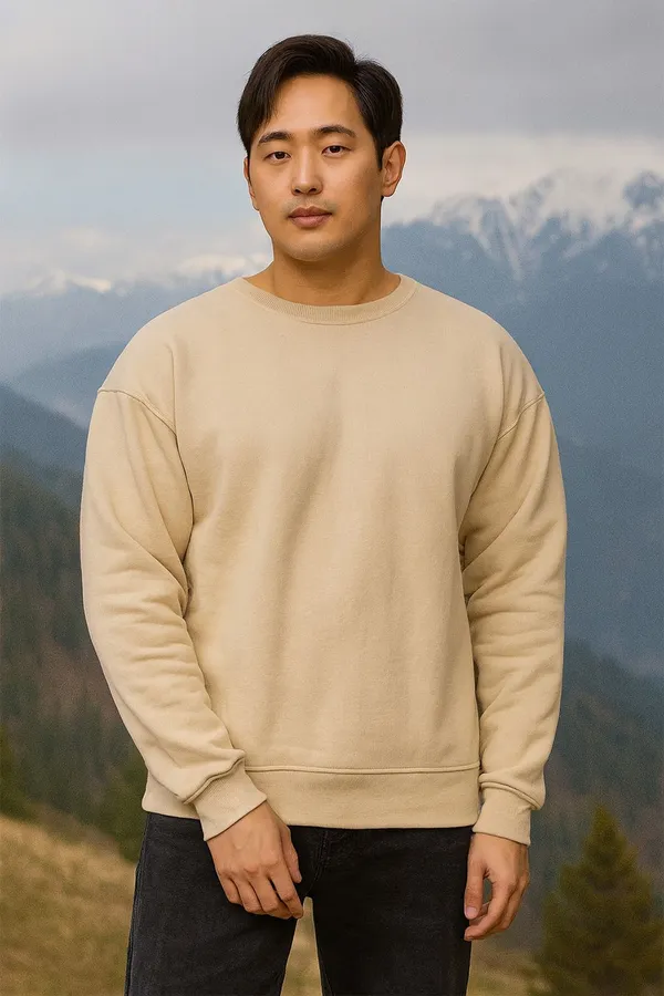 Beige_Cotton_Blend_Solid_Comfort_Fit_SweatShirt_For_Men