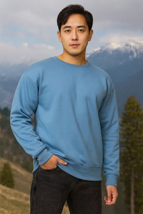 Blue_Cotton_Blend_Solid_Comfort_Fit_SweatShirt_For_Men