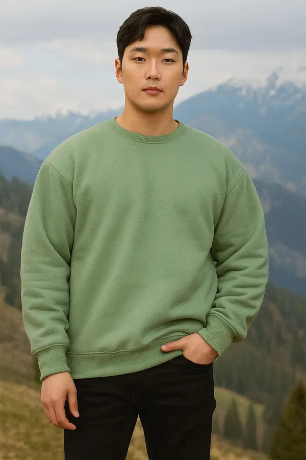 Green_Cotton_Blend_Solid_Comfort_Fit_SweatShirt_For_Men
