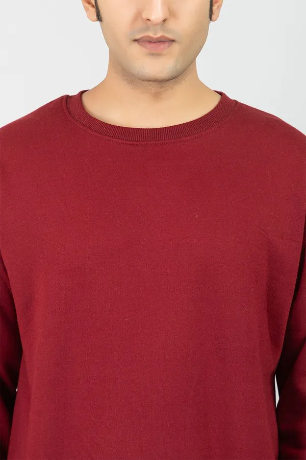 Maroon_Cotton_Blend_Solid_Comfort_Fit_SweatShirt_For_Men