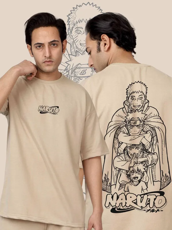 Beige_Pure_Cotton_Printed_Oversized_T-Shirt_For_Men