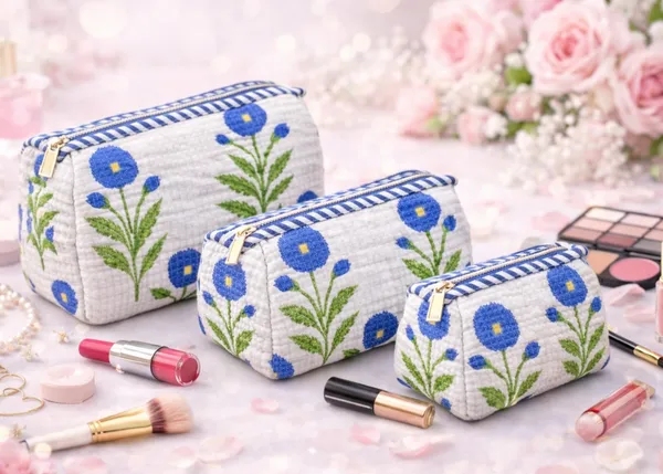 White_flower_Quilted_Cotton_Makeup_Pouches_–_Set_of_3