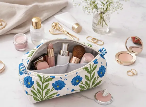 White_flower_Quilted_Cotton_Makeup_Pouches_–_Set_of_3